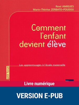 cover image of Comment l'enfant devient élève--EPUB